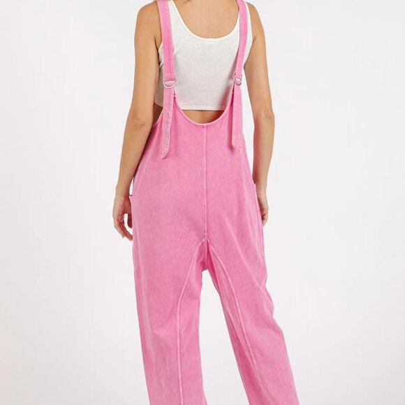 Mittoshop Mineral Wash Relaxed Fit Sleeveless Harem Jumpsuit - Picture 4 of 4